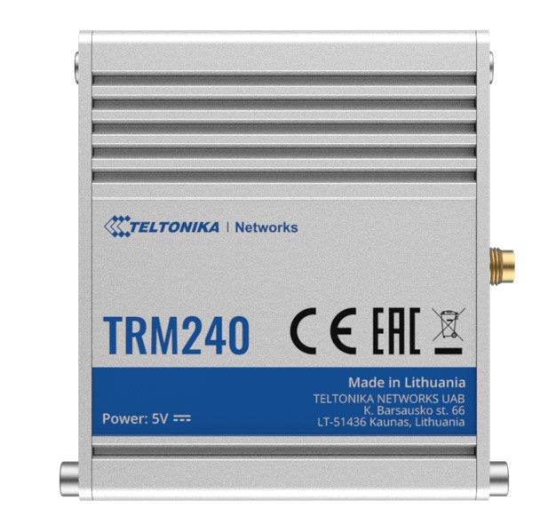 Teltonika TRM240 - the industrial grade USB LTE Cat 1 Modem with a rugged housing and external antenna connector for better signal coverage Teltonika TRM240 - the industrial grade USB LTE Cat 1 Modem with a rugged housing and external antenna connector for better signal coverage
